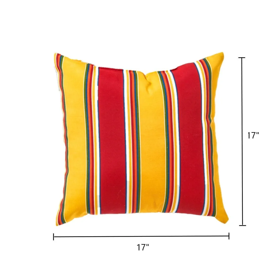 Carnival Stripe 17 x 17 in. Outdoor Square Accent Pillow, Set of 2, photo 4 of 5