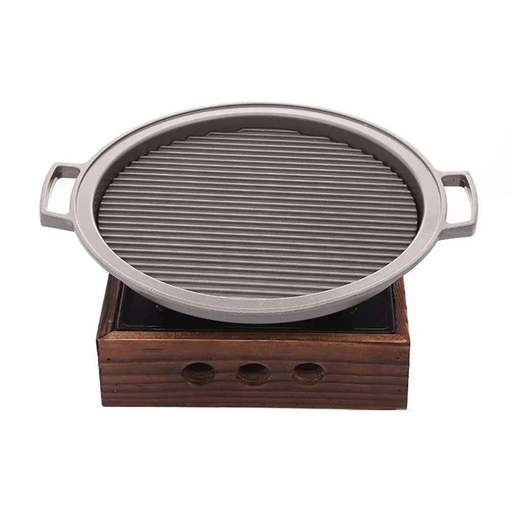 Portable Camping Uncovered Stove Cast Iron Barbecue BBQ Grill Charcoal Smoker Grill for Outdoor Family Cooking Camping Hiking Picnic, photo 3 of 9