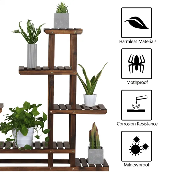 6-Layer Wooden Flower Stand Plant Display Stand Shelf Indoors & Outdoors, photo 7 of 7