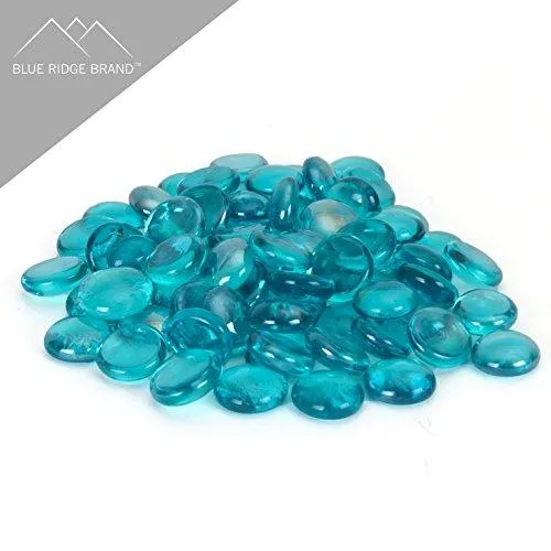 Blue Ridge Brand Fire Pit Glass - Aqua Blue Reflective Fire Glass Beads 3/4" - Reflective Fire Pit Glass Rocks - Blue Ridge Brand™ Reflective Glass Beads for Fireplace and Landscaping 3, 5, 10, 20, 50 Pounds, photo 2 of 6