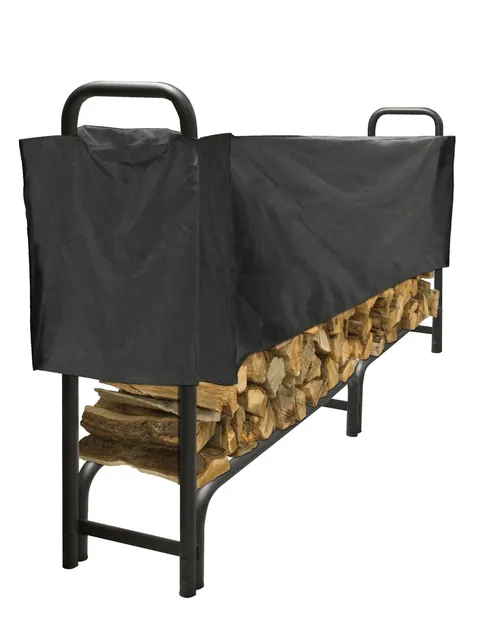 LS938-96SC-K 8 FT Heavy Duty Log Rack with Half Cover