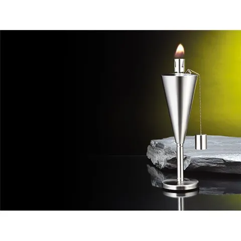Stainless Steel Cone Shape Outdoor Patio Tabletop Torch - Set of 2