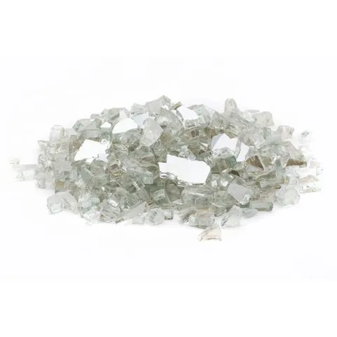 10 lb Crystal Reflective Tempered Fire Glass, 1/4"