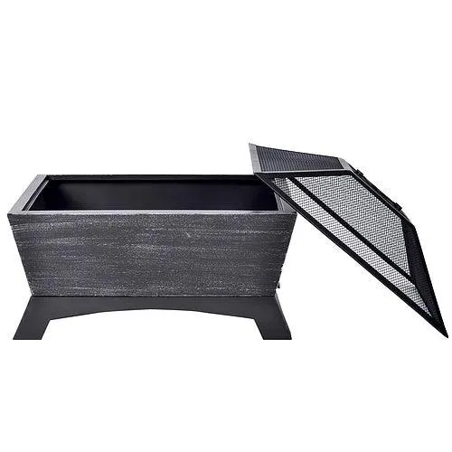 SAIBAIYEE Quality Steel Fire Pit with Log Poker, Mesh Screen for Outdoor Living, Family Use, Dark Gray, photo 3 of 8