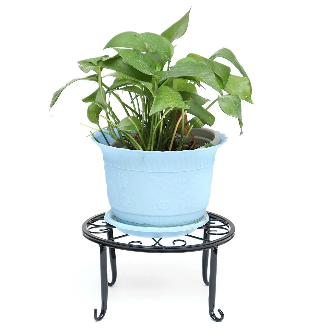 Wrought Iron Pot Plant Stand Flower Shelf Indoor Outdoor Garden Decor 24*24*13cm, photo 2 of 6
