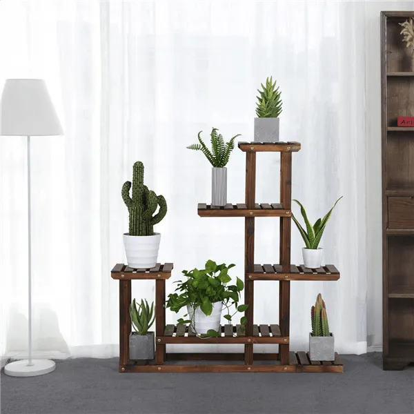 6-Layer Wooden Flower Stand Plant Display Stand Shelf Indoors & Outdoors, photo 2 of 7