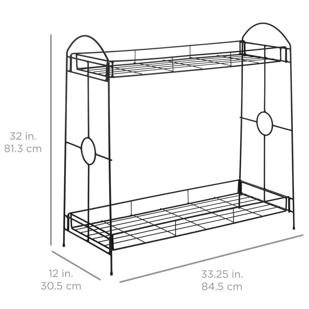 Best Choice Products 32in 2-Tier Indoor Outdoor Multipurpose Metal Plant Stand Rack, Decorative Flower Pot Display Shelf, photo 6 of 6