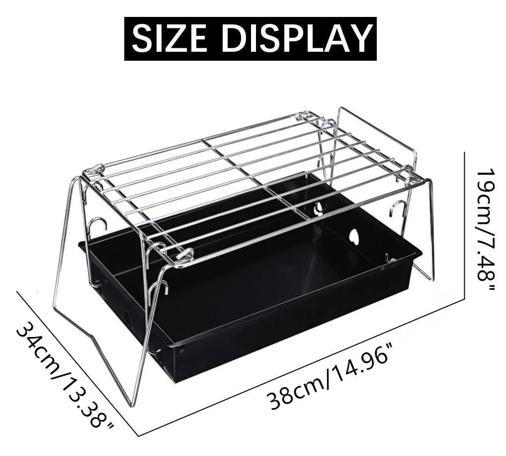 Charcoal Grill Camp Grill Mini Grill Folding Campfire Grill Portable Grill Lightweight Steel Mesh Barbecue Grill Camping Grill for Outdoor Camping Cooking Hiking Backpacking Party, photo 2 of 9