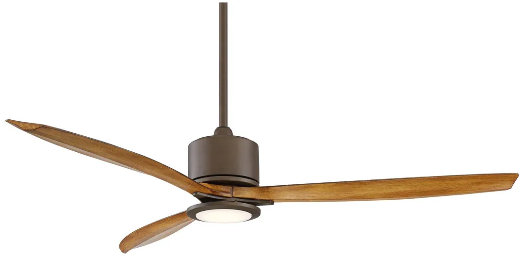 Casa Vieja 56" Casa Vieja Modern Tropical Outdoor Ceiling Fan with Light LED Remote Oil Rubbed Bronze Koa Damp Rated for Patio Porch, photo 5 of 6