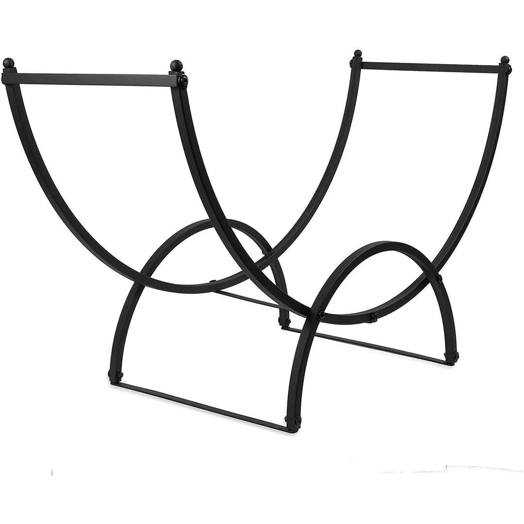 Juvale 3-Foot Iron Steel Curved Firewood Rack Fireside Log Wood Storage Holder for Indoor Outdoor, Black, photo 6 of 7