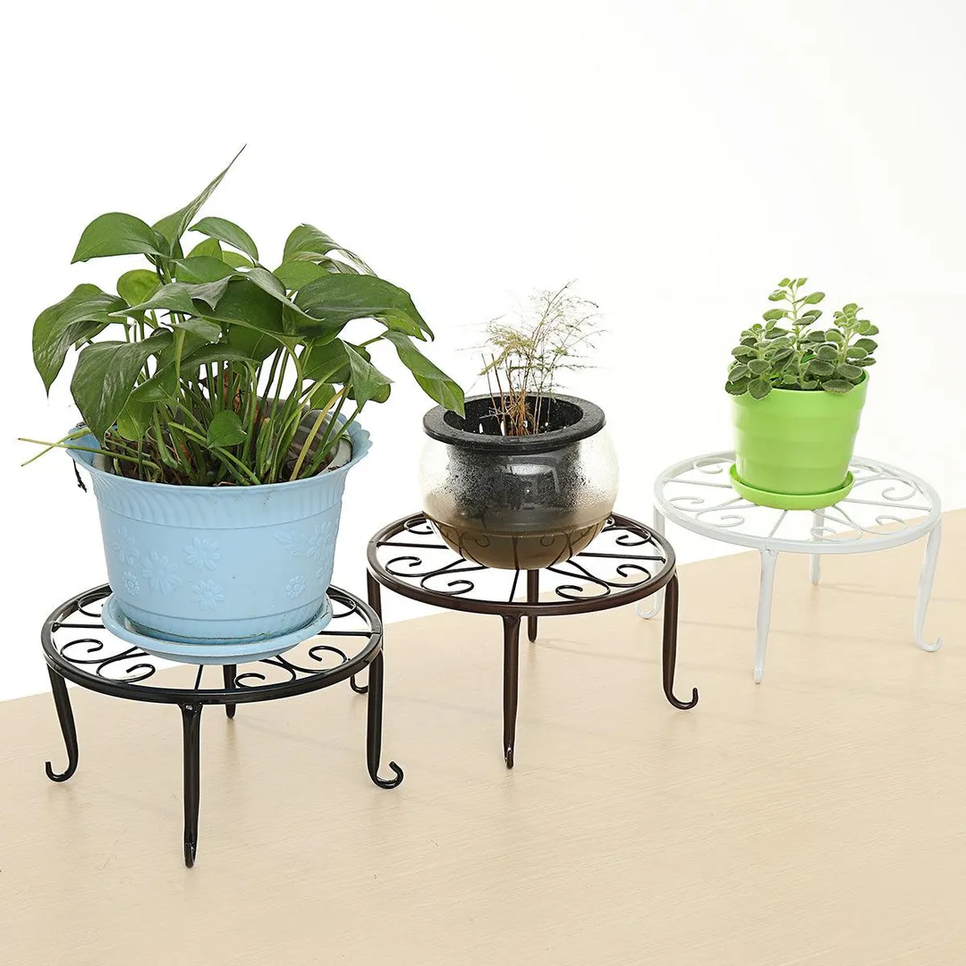 Wrought Iron Pot Plant Stand Flower Shelf Indoor Outdoor Garden Decor 24*24*13cm, photo 5 of 6