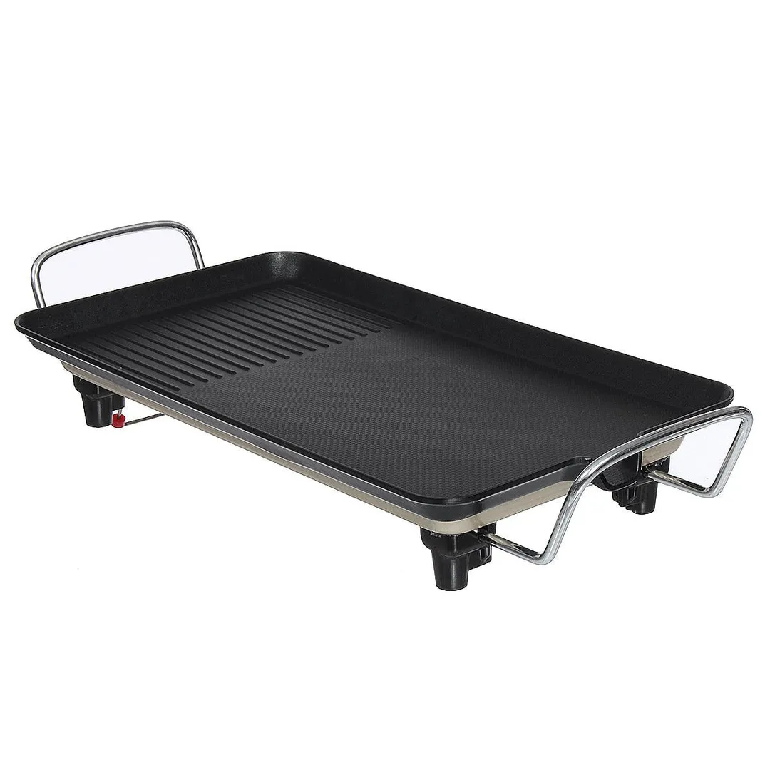 Multifuntional110V Electric Teppanyaki Grill Electric BBQ Grill Non-Stick Barbecue Plate Smokeless Barbecue Machine for Kitchen Indoor Outdoor Camping, photo 8 of 9