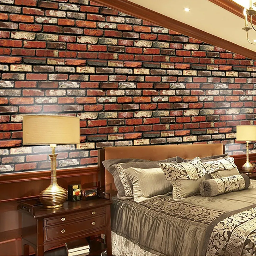 KUDOSALE Kitchen Backsplash Peel and Stick Wallpaper 393"x17" 3D Brick Stone Self Adhesive Wallpaper for Living Room Wall Paper PVC Waterproof Wallpaper for Bedroom Wall Decor Wall Covering, photo 7 of 9