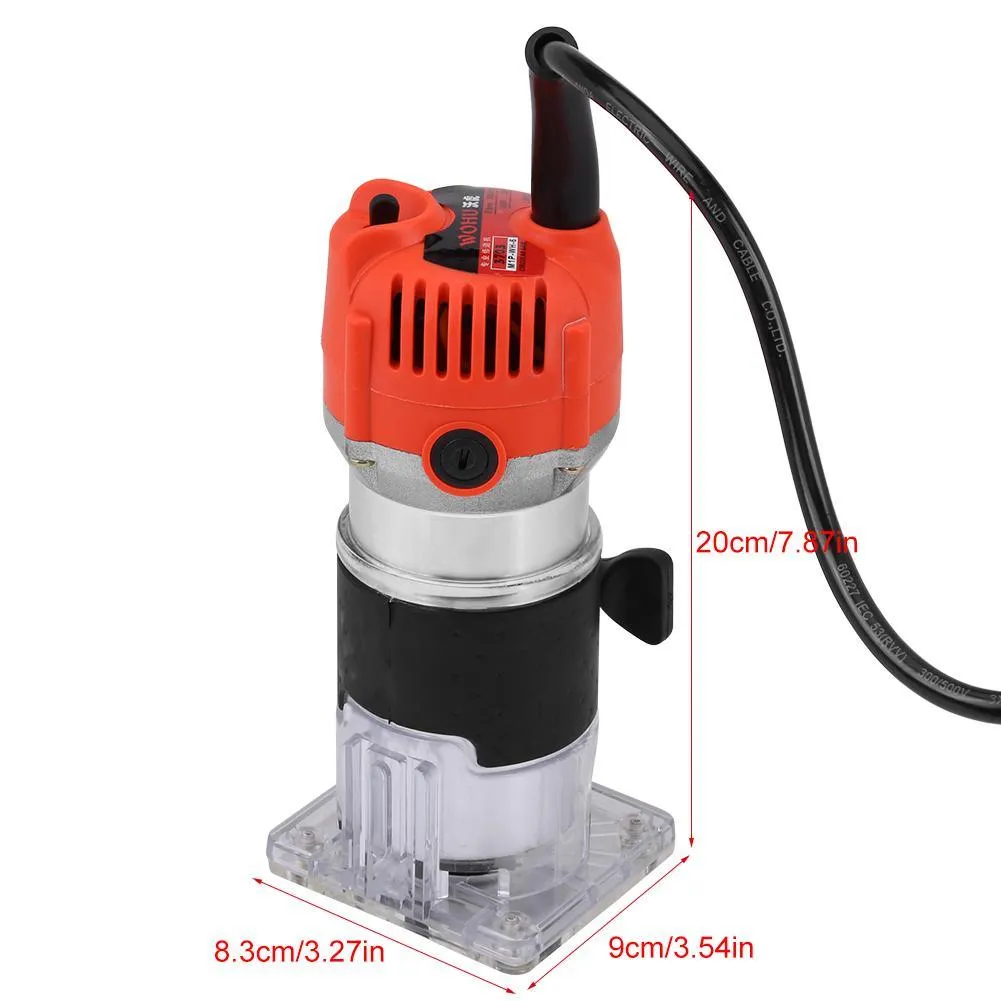 WALFRONT Electric Wood Trimmer, Wood Laminator Router,110V 30000R/MIN Electric Hand Trimmer Wood Laminator Router Tool Set (US plug), photo 2 of 7