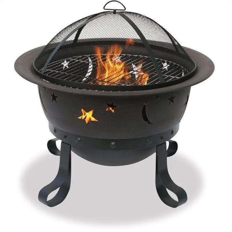 Endless Summer Oil Rubbed Bronze Wood Burning Outdoor Firebowl with Stars And Moons, photo 2 of 2