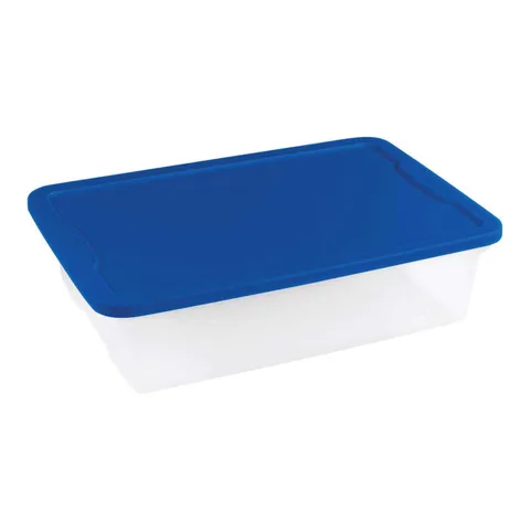 Homz snaplock 6 in high · 23.5 in wide · 16.2 in deep Stackable Storage Tote