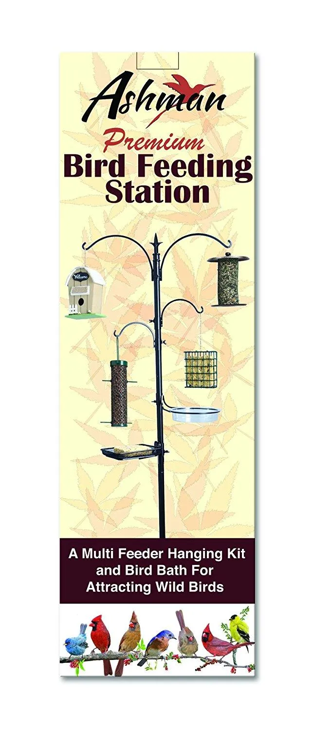 Ashman Premium Bird Feeding Station Kit, 22" Wide x 92" Tall (82" Above Ground Height), A Multi Feeder Hanging Kit and Bird Bath for Attracting Wild Birds, photo 2 of 6