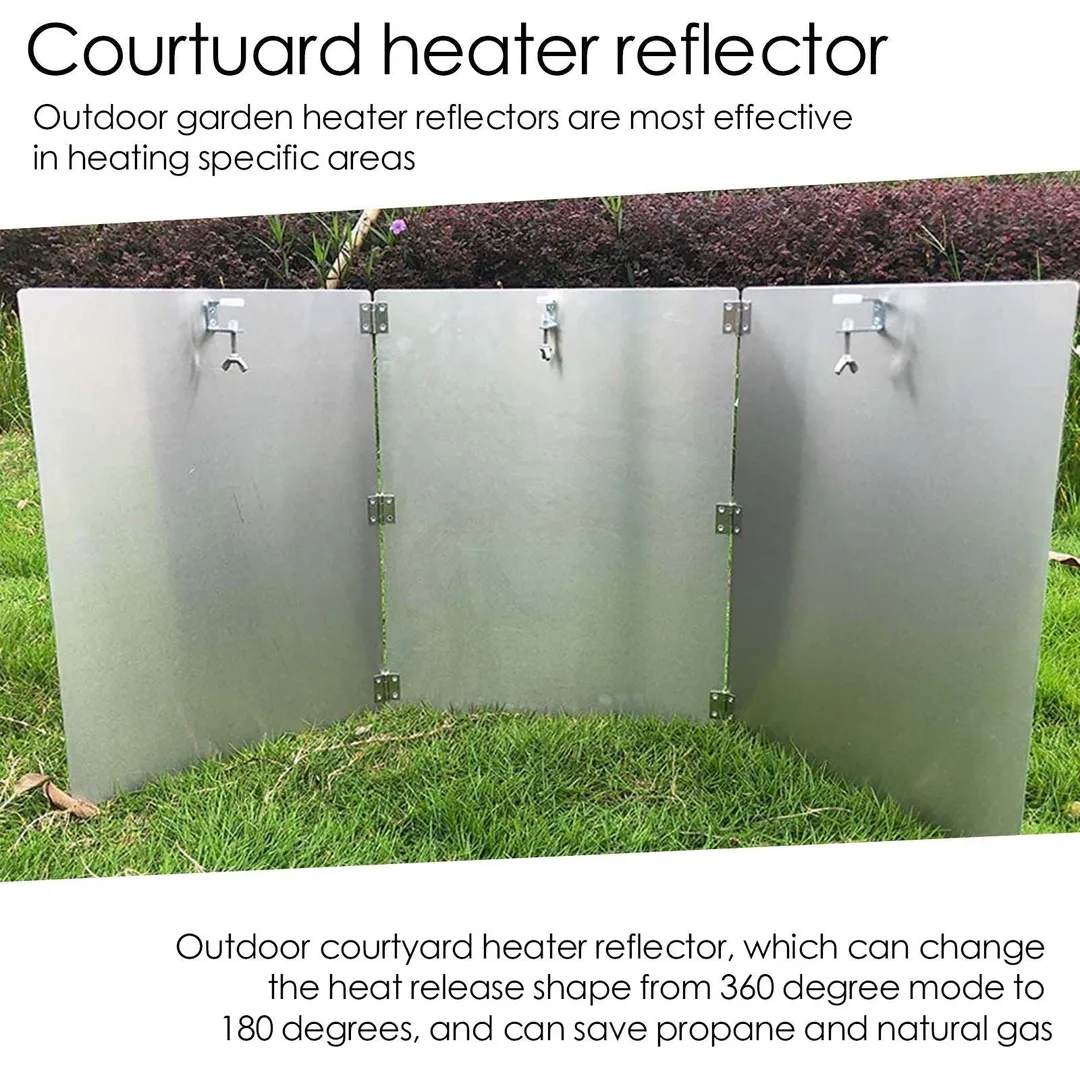 HTOCINQ Patio Heater Reflector Shield, Heat Reflector Shield Outdoor Heater Foldable Heat Focusing Reflector for Round Natural Gas and Propane Patio Heaters Reflector Shield, photo 9 of 11