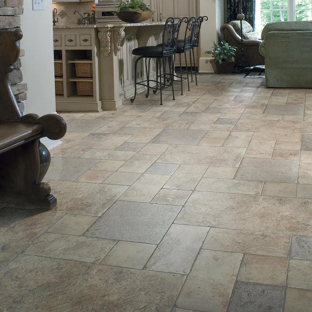 Innovations Tuscan Stone Sand 8 mm Thick x 15-1/2 in. Wide x 46-2/5 in. Length Click Lock Laminate Flooring (20.02 sq. ft. / case), photo 2 of 3