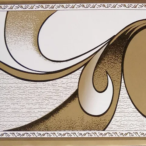 Peel and Stick Abstract Brown Scrolls Wallpaper Border Retro Design