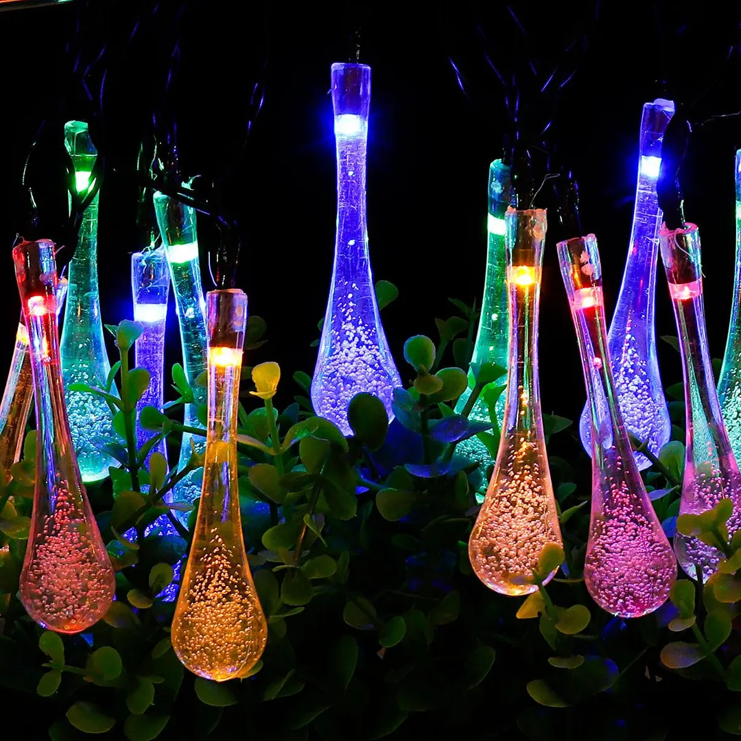 Stoneway 20/30LEDs Garden Dreamy Fairy Lights Solar String Lights ,Water Droplet String Lights Outdoor Garden Decor Tree Bubble Light for Party Xmas Decor, photo 6 of 9
