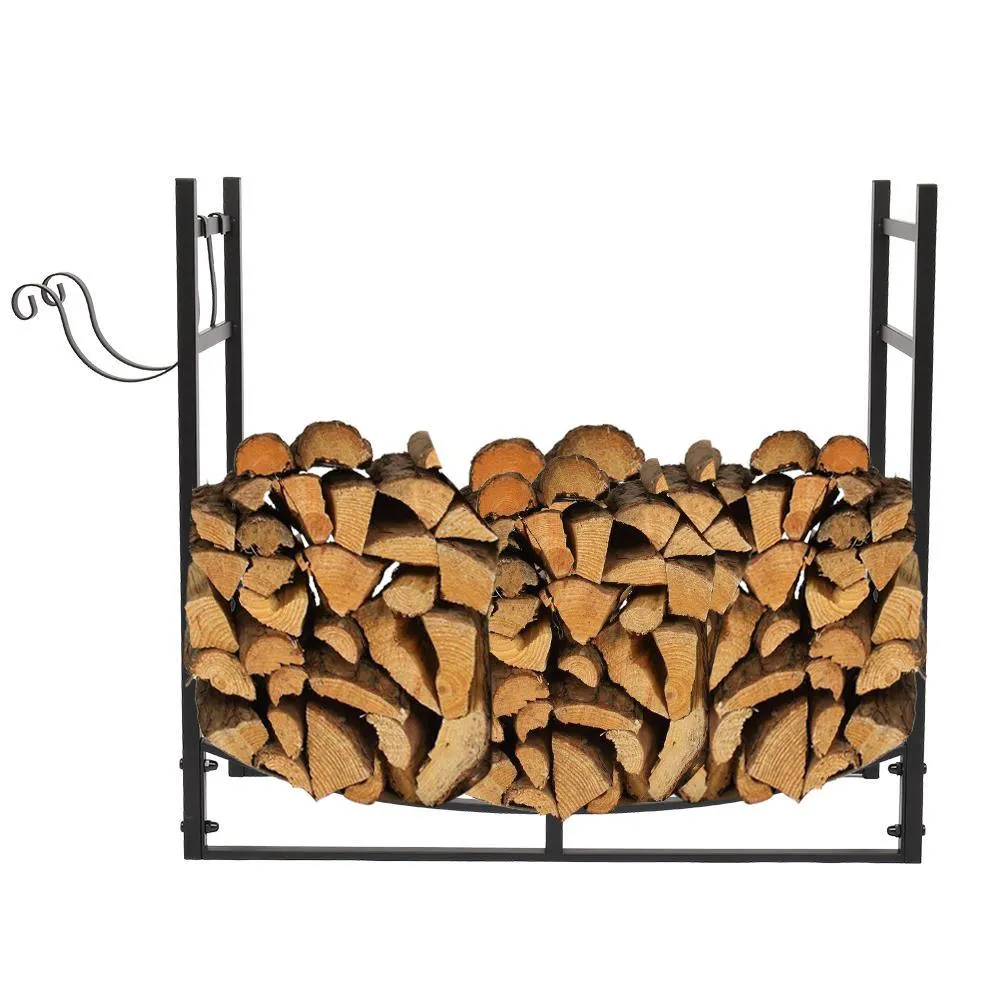 Ktaxon 33" Firewood Log Rack, Wrought Iron Wood Lumber Storage Holder for Fireplace, photo 5 of 8