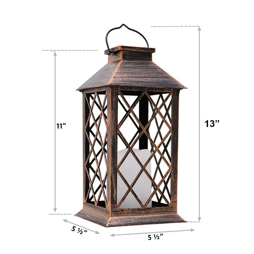 Abble Outdoor Solar Lantern Hanging Garden Lights Flameless Candle Lantern  (Set of 2), photo 7 of 7