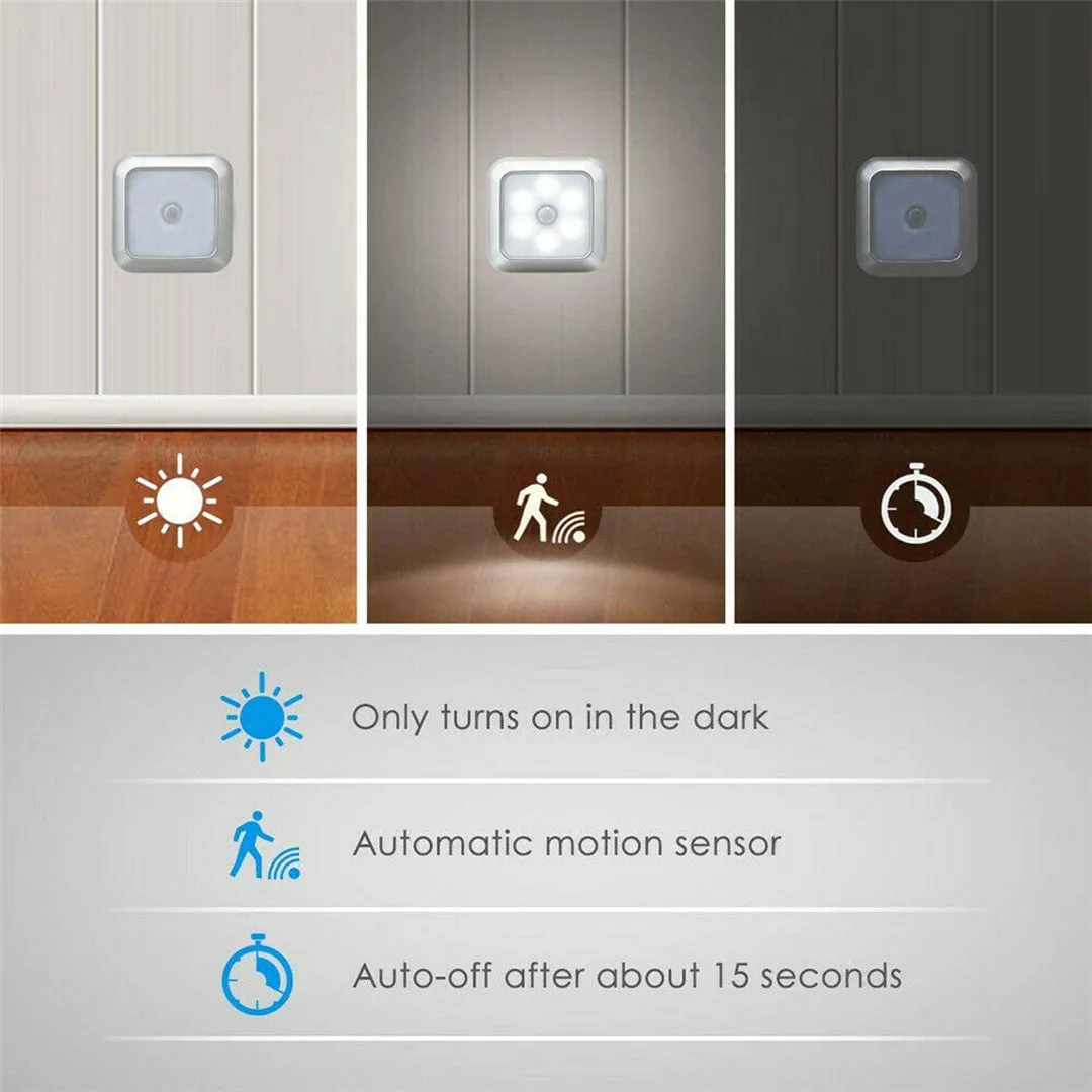 EEEKit 3/1Pcs LED Motion Sensor Light Battery Operated, Stick-on Closet Lights, Automatic Night Safety Lamp for Hallway Stair Step Cabinet Kitchen Garage Bathroom, Wireless Wall Lamp for Home Indoor, photo 6 of 10
