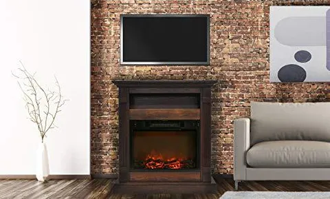 CAMBR3437-1WAL 34 × 37 in Fireplace Mantel With Log Insert