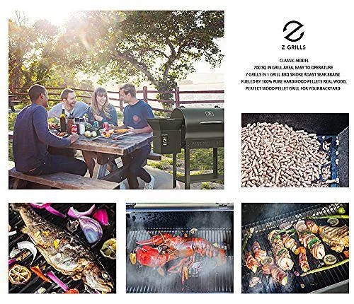 Portable Party Wood Pellet BBQ Grill & Smoker 700 Cooking Area 8-in-1 Grill, photo 5 of 12