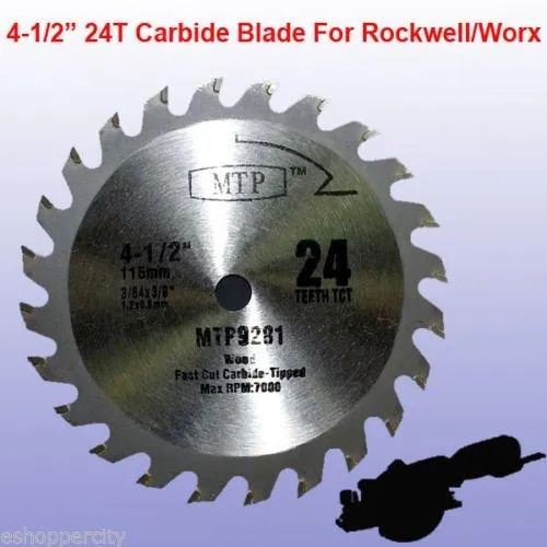 Pack Of 4 Assorted Metal/Wood 4-1/2-Inch 4.5-Inch Circular Saw Blade For Rockwell Compact Rk3441K , WORX, photo 2 of 4