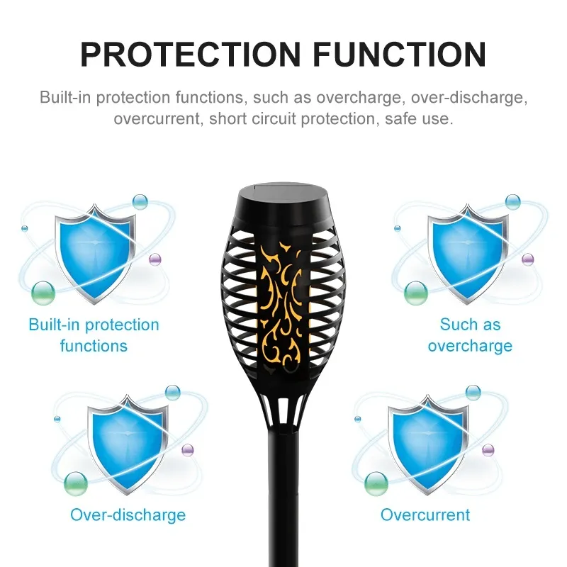 Novashion Solar Flame Flickering Torch, Waterproof Dancing Flame Solar Lights Outdoor, Solar Tiki Torches, Dusk to Dawn Solar Torch Light, 1/4/6/12 Pack, photo 5 of 7