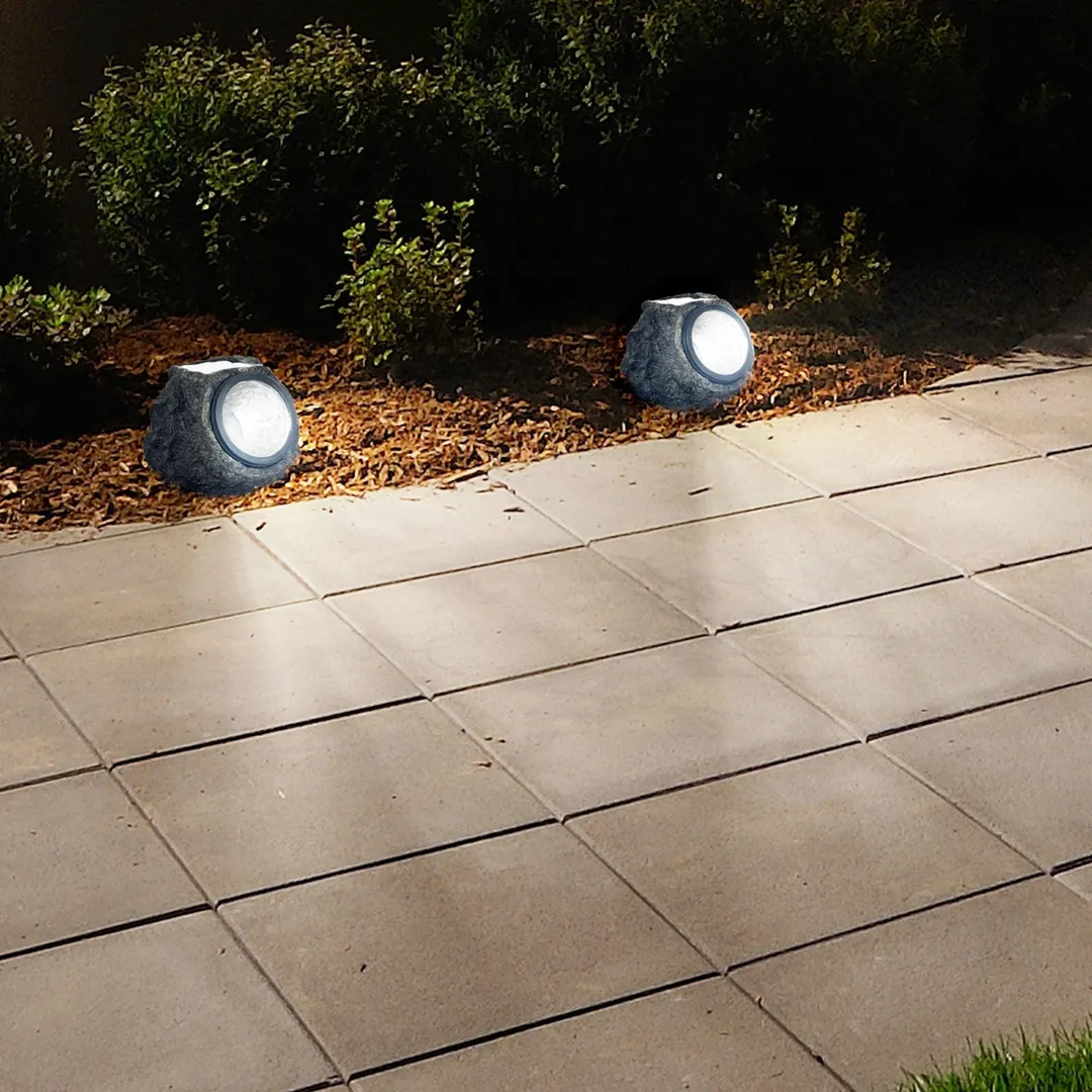 Pure Garden LED Solar Rock Landscaping Lights - Set of 4 by Pure Garden, photo 2 of 3