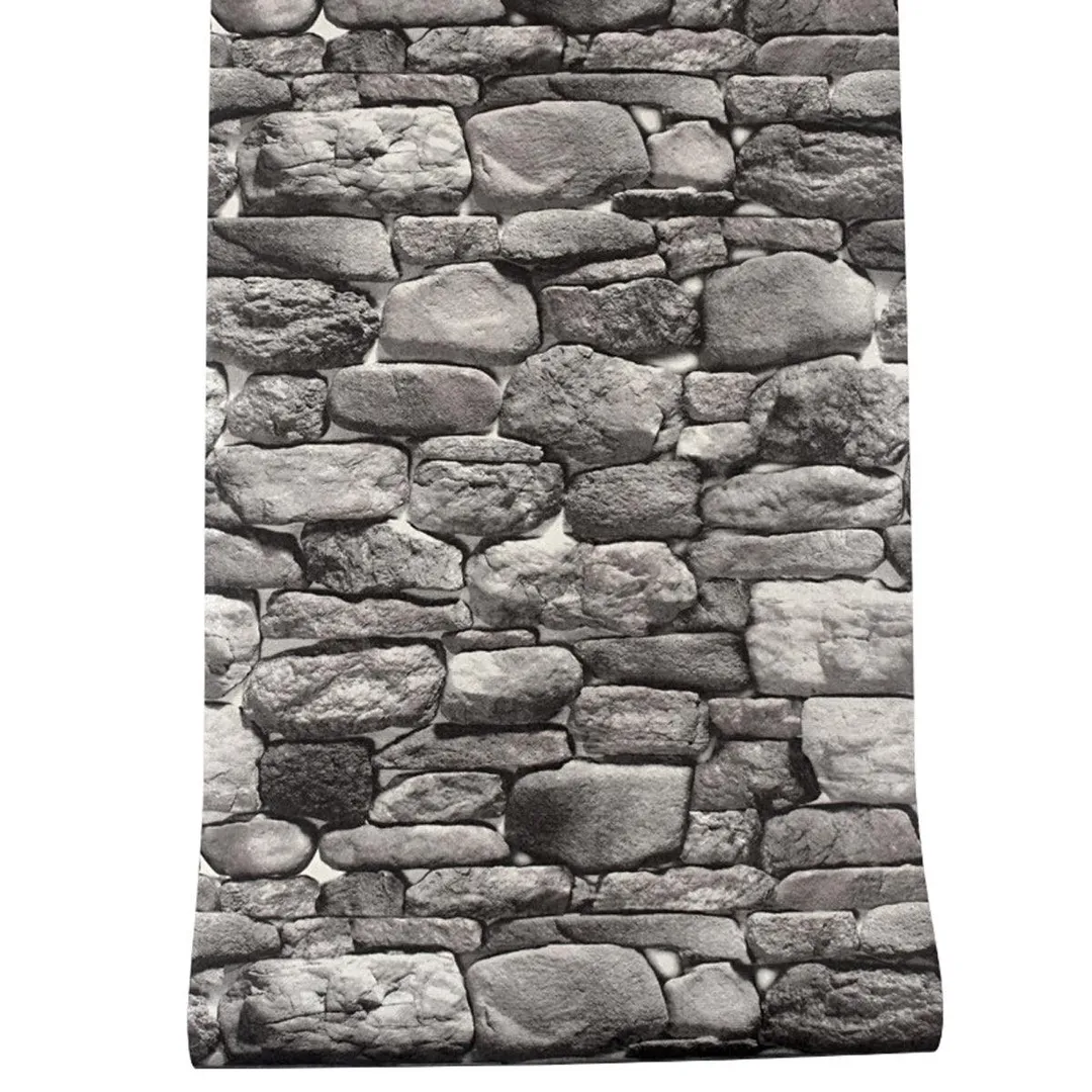 HALLOLURE Wall Décor Wallpaper Hadrian Stone Wall Peel & Stick Wallpaper Waterproof for Home Design and Room Decoration, Large Size 10m x 0.53m / 393.7'' x 21'', photo 3 of 7