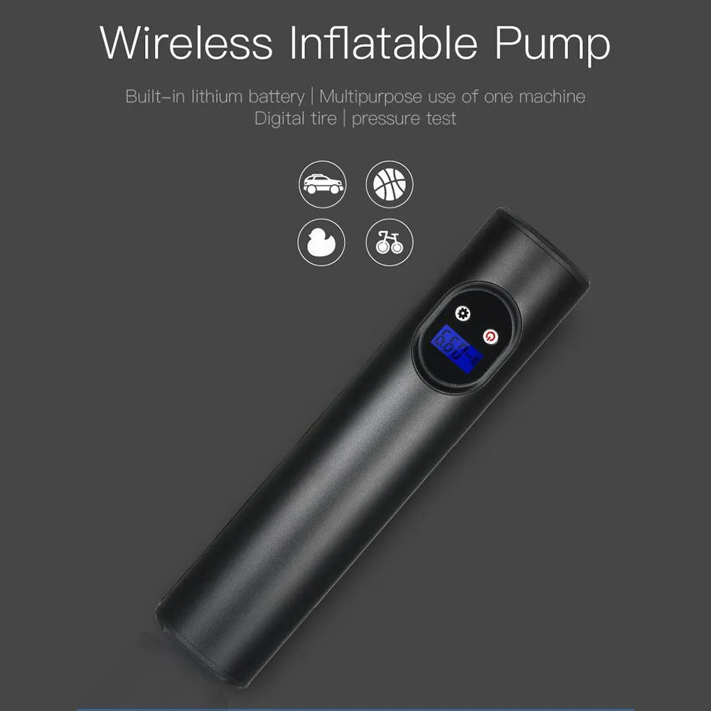 Meterk Portable Air Compressor Mini Air Inflator Handheld Tire Pump Cordless Electric Air Pump for Ball Bicycle and Car Tire 2000mAh with Digital LCD LED Light AC DC Lithium Battery 150PSI, photo 7 of 7