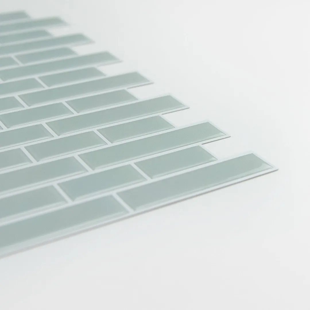 InHome Sea Glass 10 in. x 10 in. Peel and Stick Resin Backsplash Tiles (4-Pack), photo 7 of 8