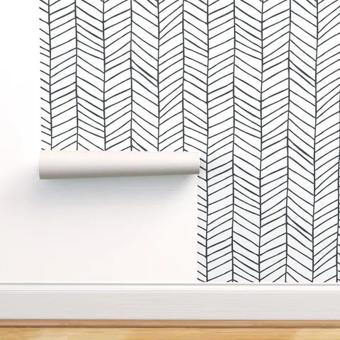 Peel-and-Stick Removable Wallpaper Herringbone