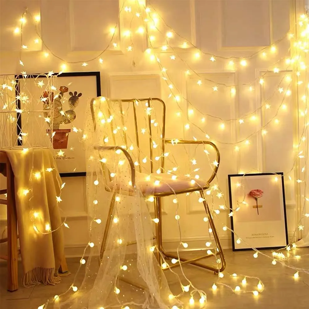 Urhomepro 19.68ft 20 LEDs Globe Christmas String Lights Starry Fairy Lights with Remote Control, Room Decor Ball String Lights for Outdoor Indoor Bedroom Garden Patio Wedding Christmas Tree, Warm White, Q7245, photo 2 of 11